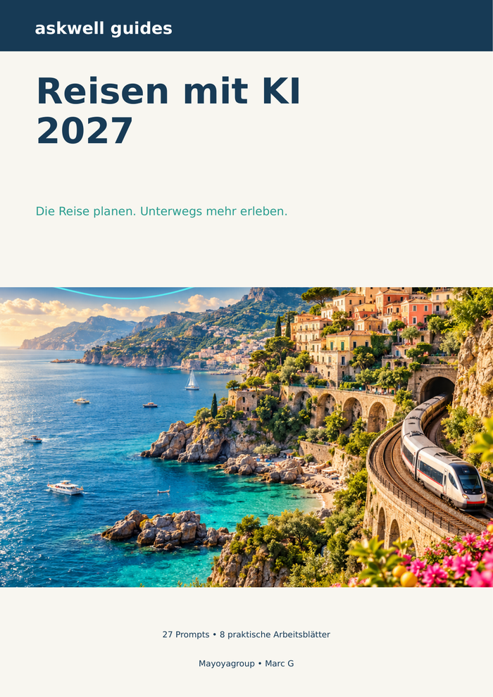 Reisen mit KI 2027 — Deutsch – Buchcover von askwell guides