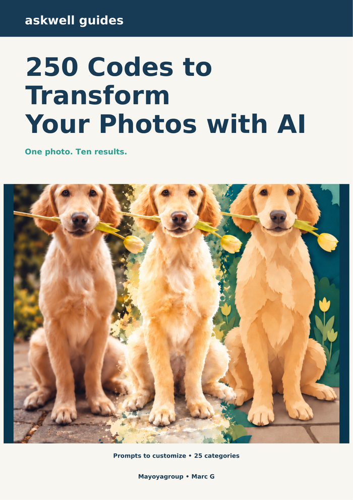 250 Codes to Transform Your Photos with AI — English cover — askwell guides