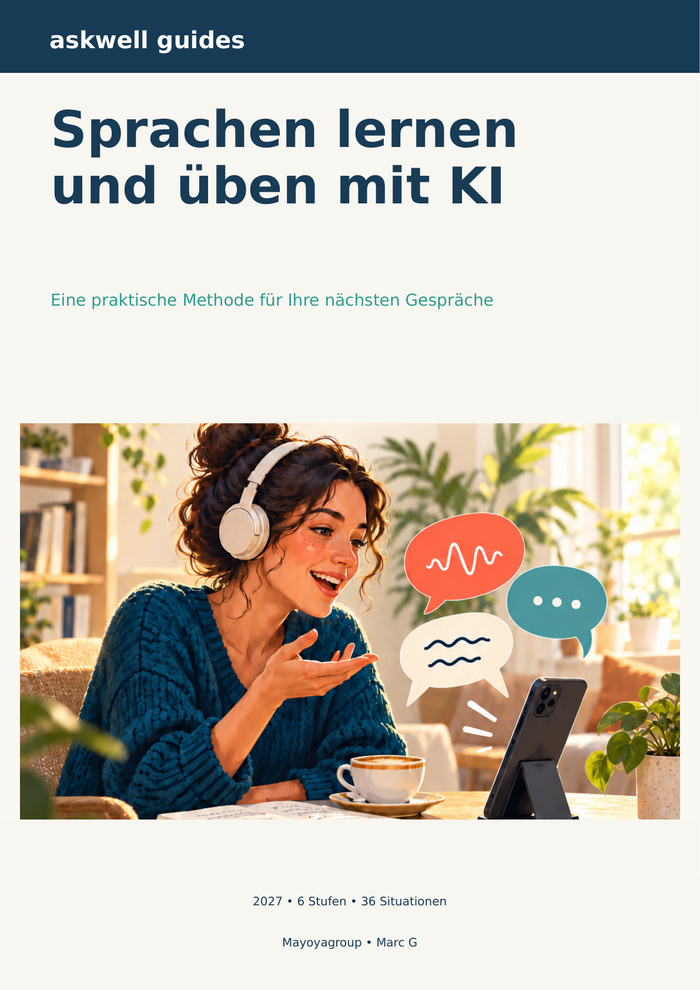 Sprachen lernen und üben mit KI 2027 — Deutsch – Buchcover von askwell guides